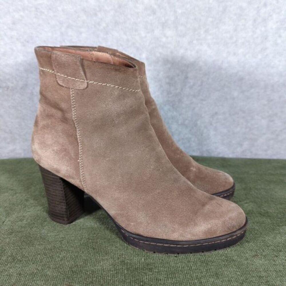 Biala Platform Heel Ankle Boots Womens 8 EUR 39 Taupe Suede 3225